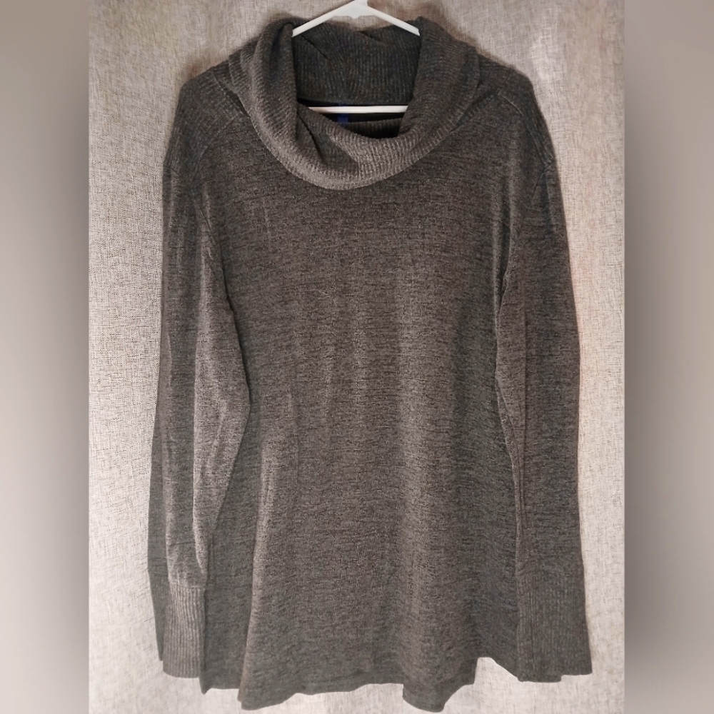 FALLS CREEK WOMEN'S XL LONG SLEEVE GRAY TURTLE NECK TOP